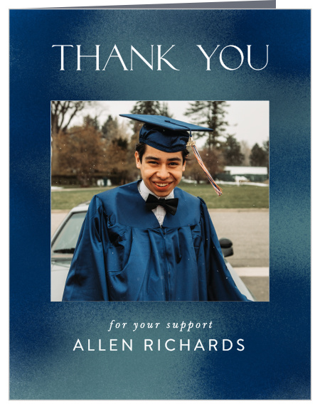 Share your gratitude with family and friends when you send out our Frosted Colors Graduation Cards.