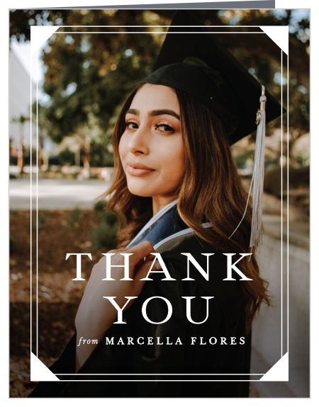 Let your family and friends know how much you appreciate them with our Bordered Connection Graduation Thank You Cards.