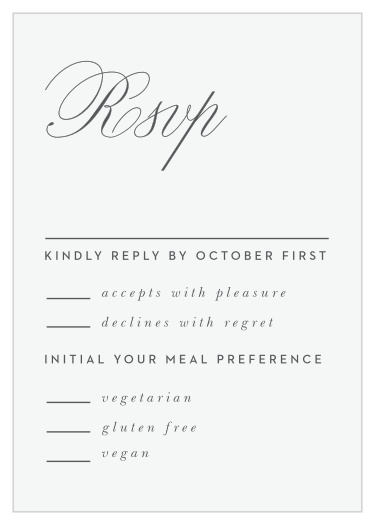 Stay organized and get a headcount with our Rings & Stripes Response Cards.
