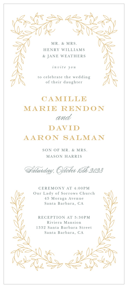 Our Swirling Vines Tea Wedding Invitations are the perfect way to gather friends and family for your special day.