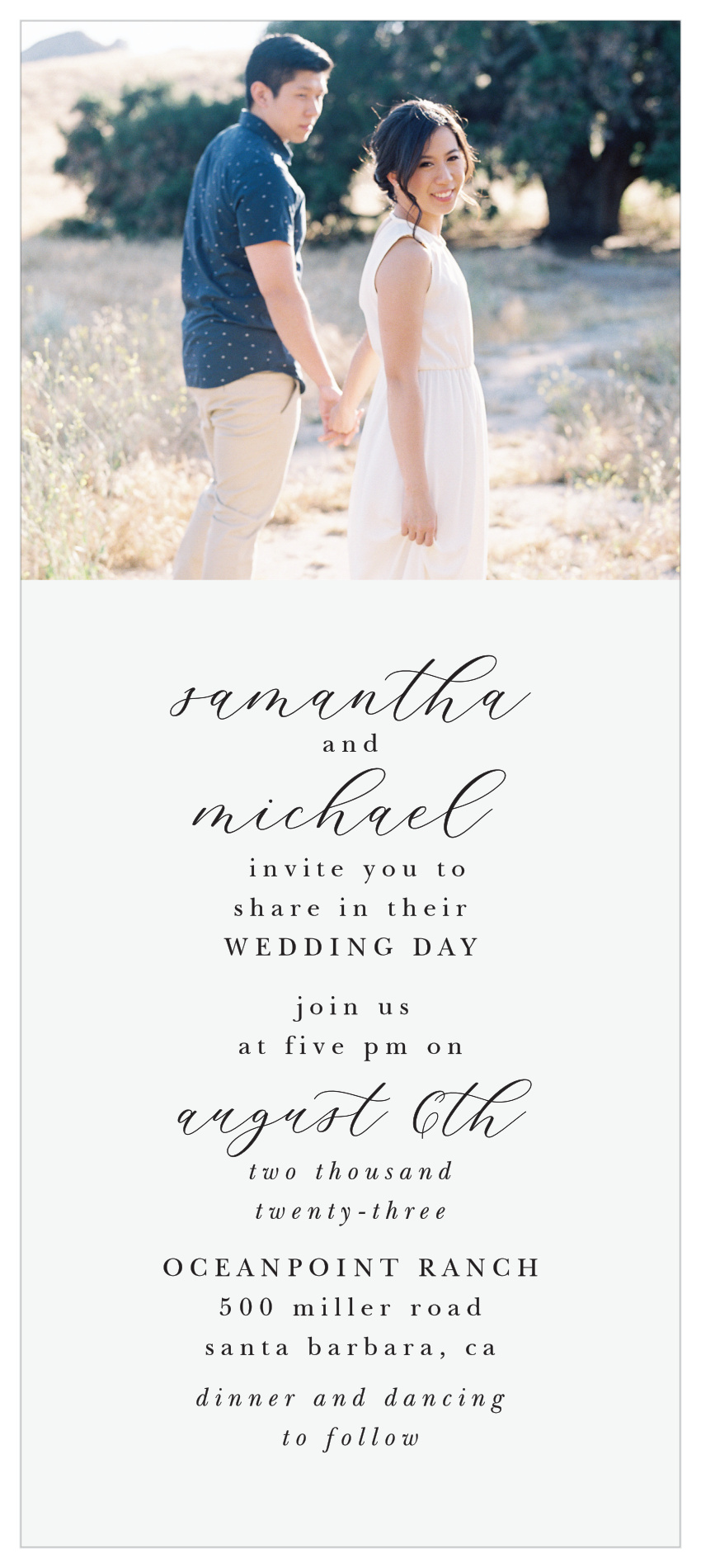 Stacked Photo Tea Wedding Invitations