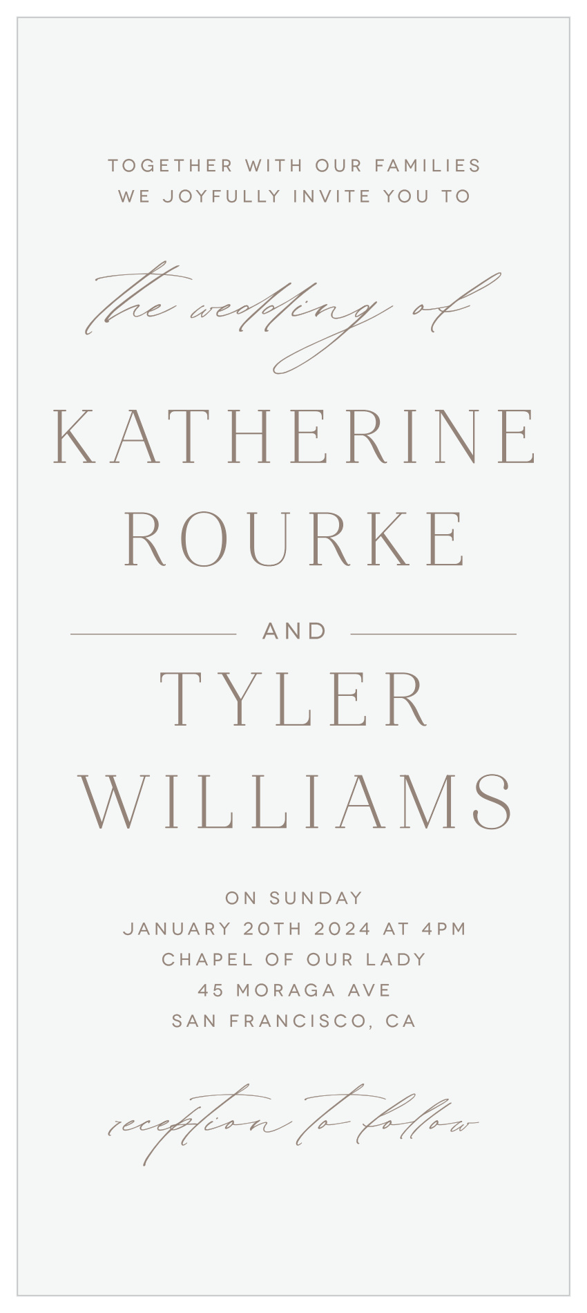 Romantic Type Tea Wedding Invitations