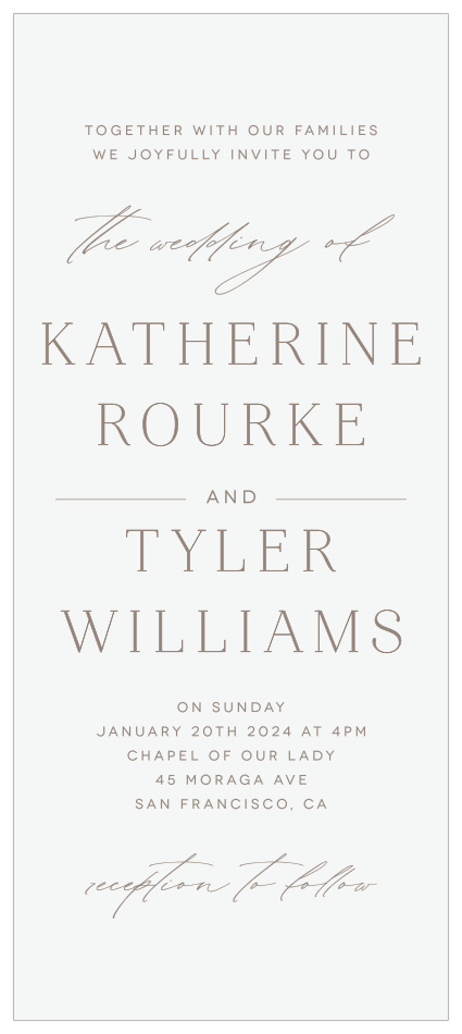 Gather your friends and family for your special day with our simple but elegant Romantic Type Tea Wedding Invitations.