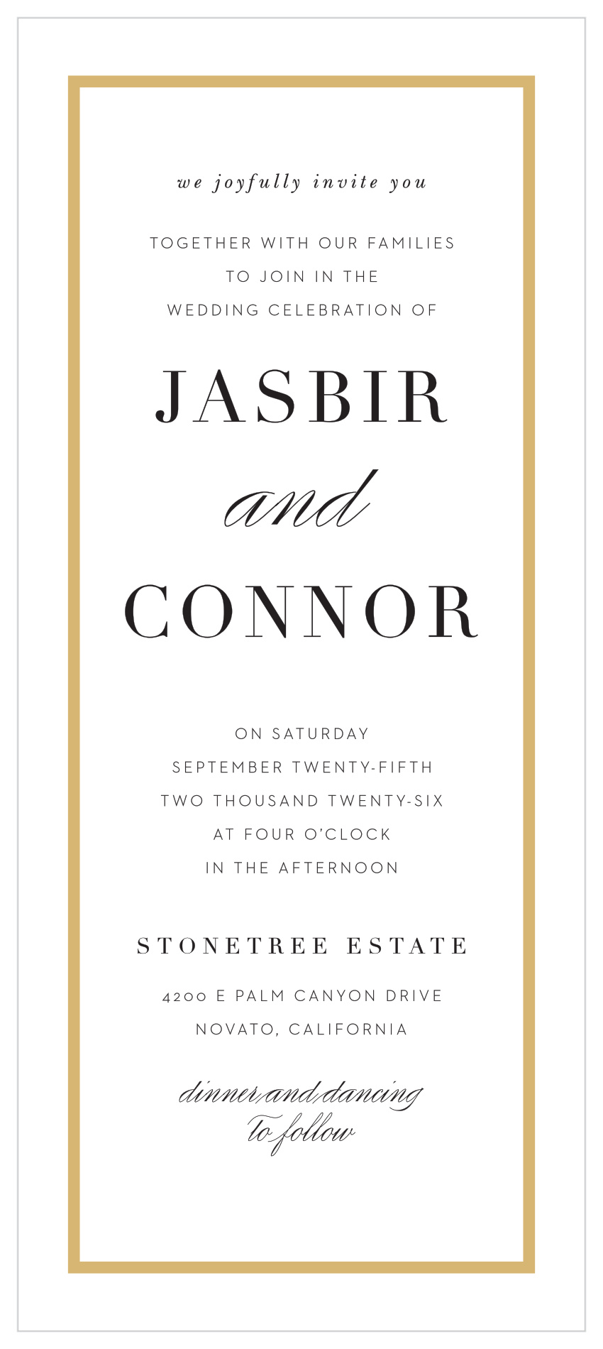 Classic Frame Tea Wedding Invitations