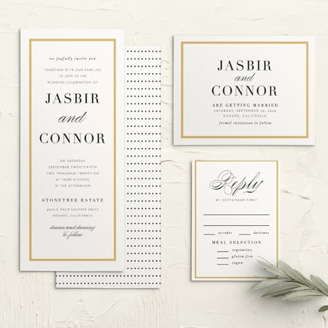 Classic Frame Tea Wedding Invitations