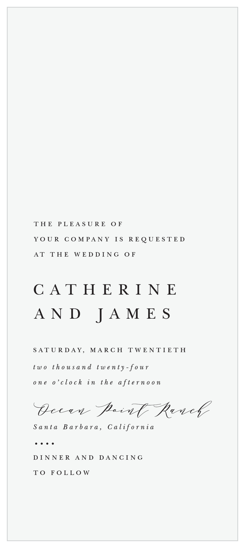 Classic Simplicity Tea Wedding Invitations