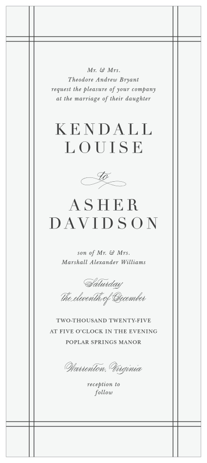 Set the scene for the perfect wedding with our Classical Statement Tea Wedding Invitations. 