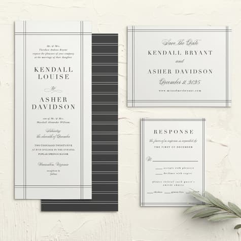 Classical Statement Tea Wedding Invitations