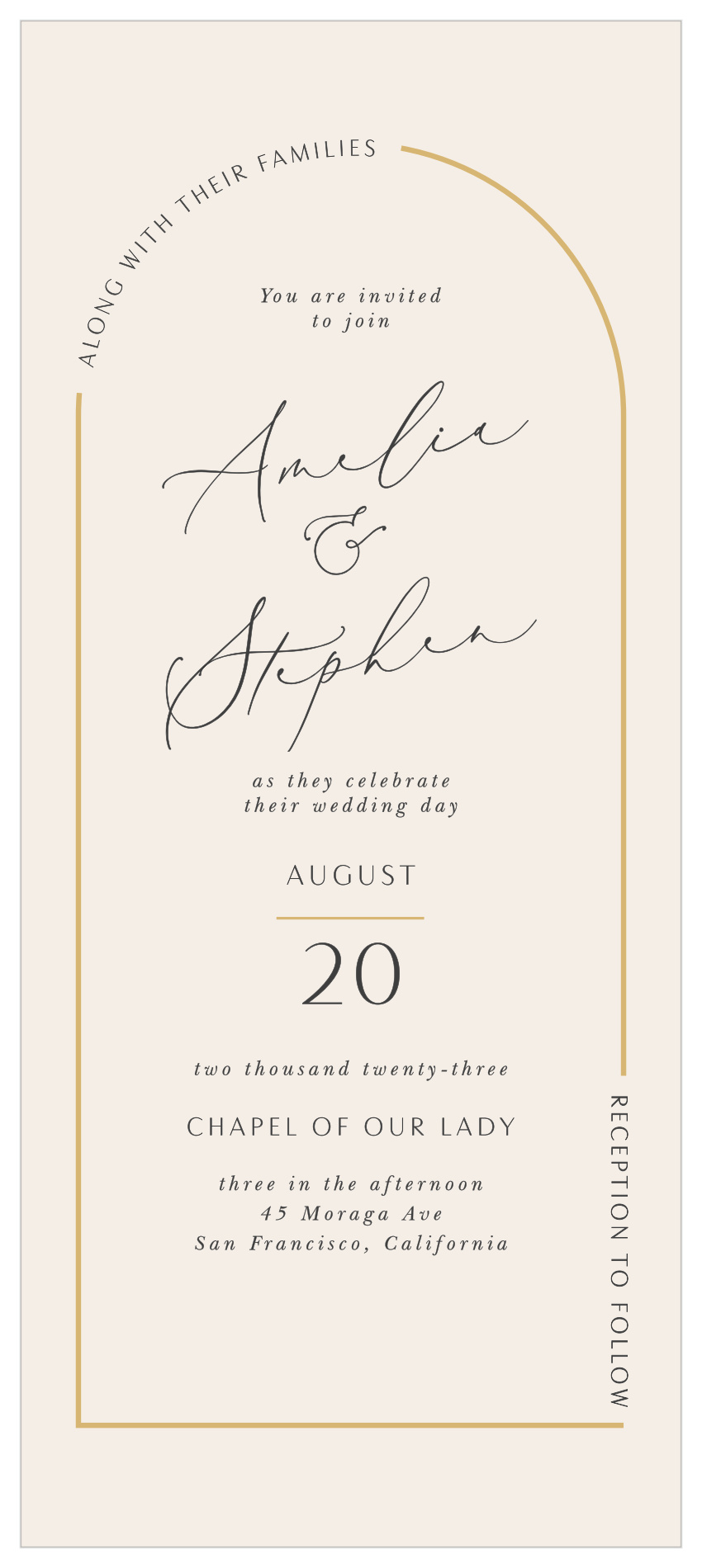 Modern Arch Tea Wedding Invitations