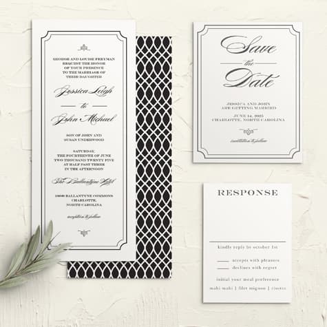 Elegant Script Tea Wedding Invitations