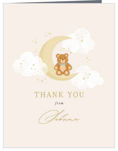Moon Teddy Baby Shower Thank You Cards