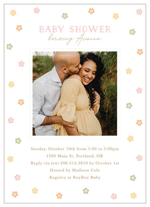 Our Teeny Florals Baby Shower Invitations bring your family and friends together to celebrate your new bundle of joy.