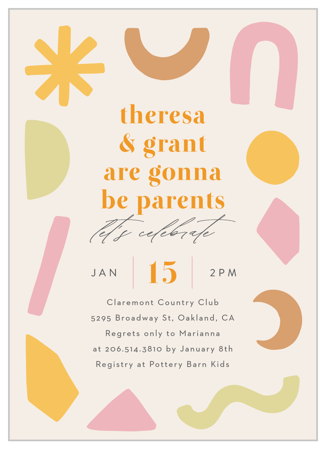 Playful Shapes Baby Shower Invitations