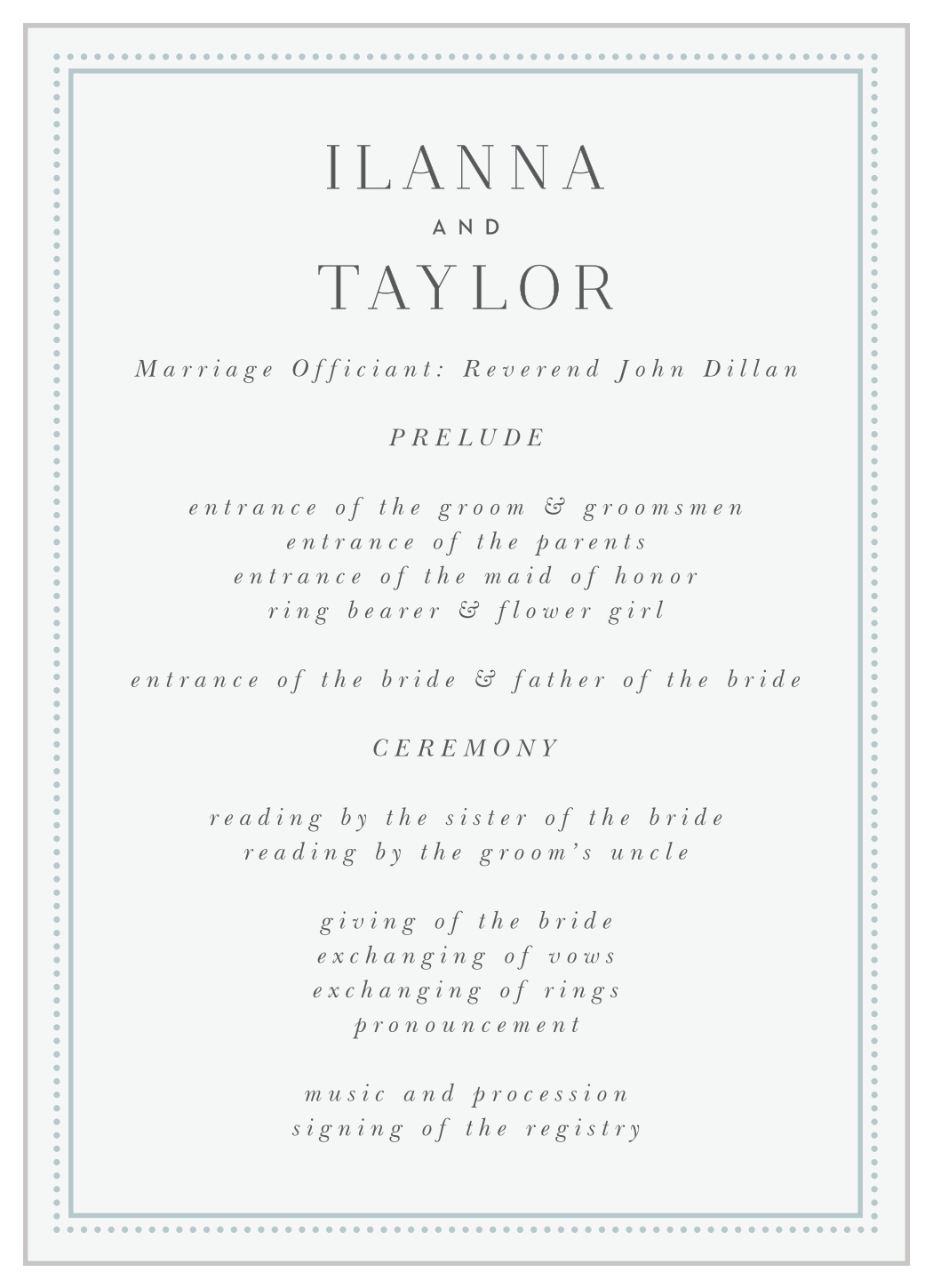 Rings & Stripes Wedding Programs