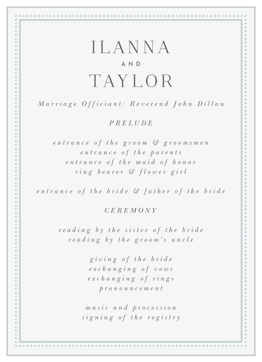 Rings & Stripes Wedding Programs