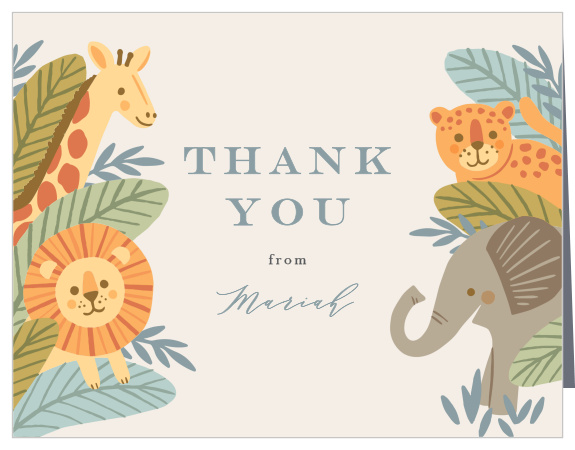 Our Wild Safari Baby Shower Thank You Cards let family and friends know that you appreciated their presence at your party.