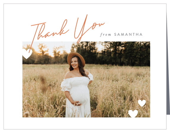 Little Heart Baby Shower Thank You Cards