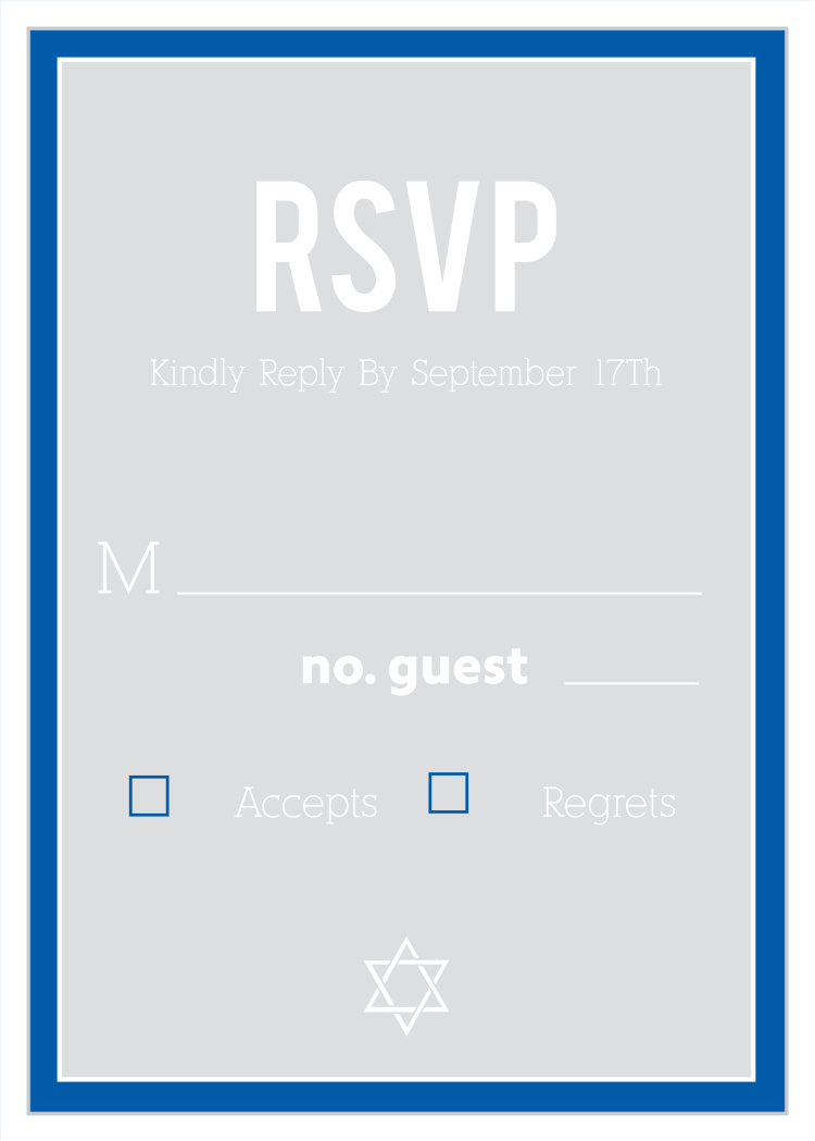 Centered Monogram Bar Mitzvah Response Cards