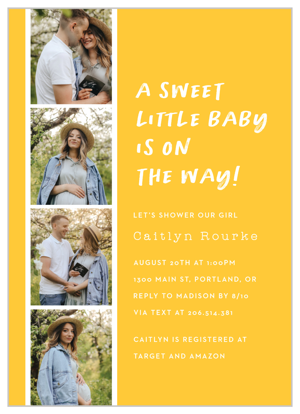 Photo Strip Baby Shower Invitations