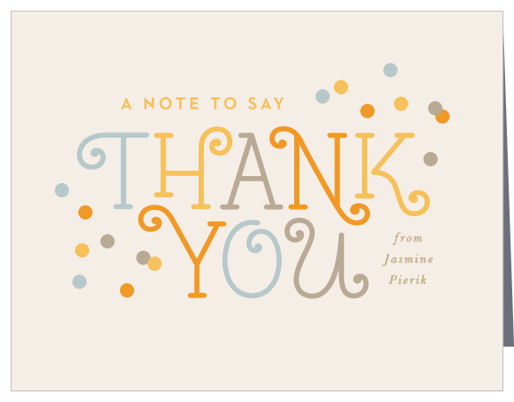 Our Monoline Type Baby Shower Thank You Cards show your appreciation for the support and presence of loved ones on your special day