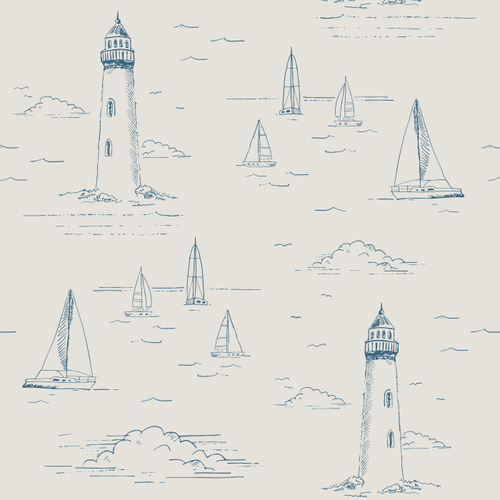 Create an ocean seascape in your own home with our Ponce Inlet Peel and Stick Wallpaper. 