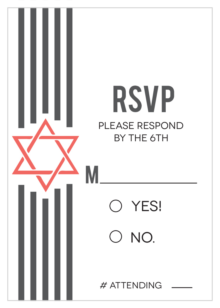 Trailing Ribbons Bar Mitzvah Response Cards
