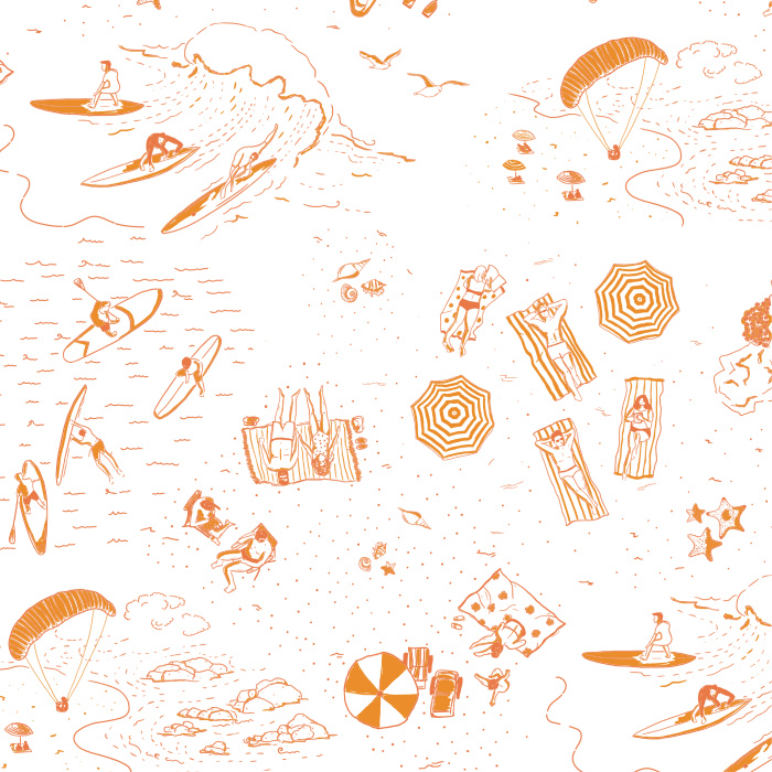 Bring the look of a tropical getaway to any room in your home with our Day At The Beach Peel and Stick Wallpaper.