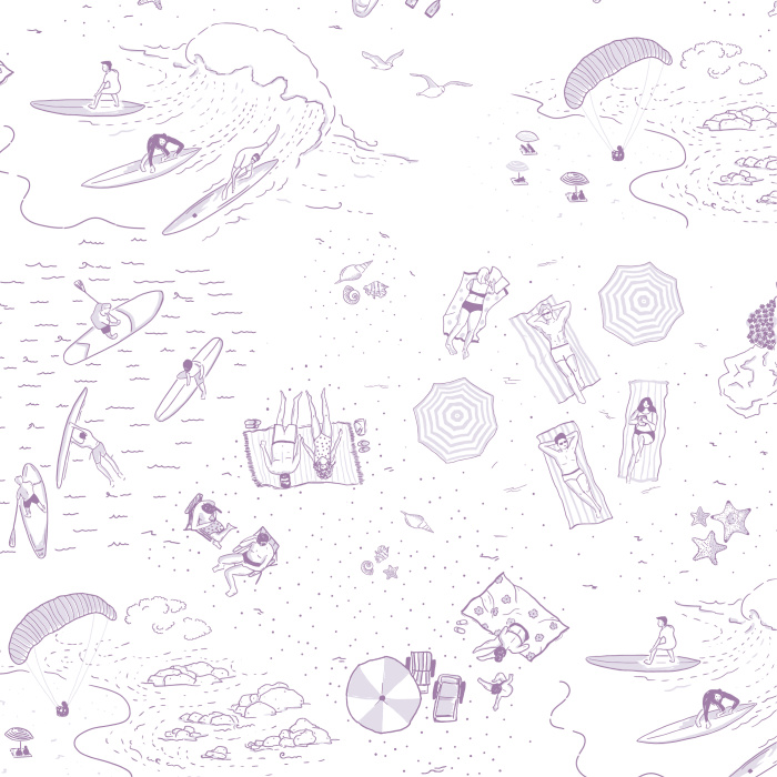 Bring the look of a tropical getaway to any room in your home with our Day At The Beach Peel and Stick Wallpaper.