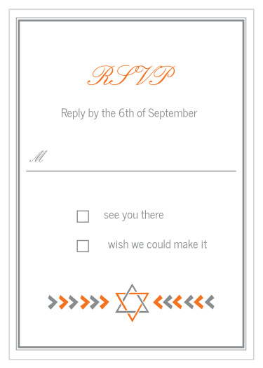 Pointed Arrows Bar Mitzvah Response Cards