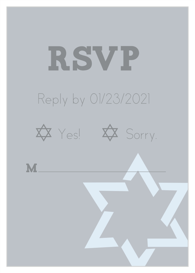 Star of David Bar Mitzvah Response Cards