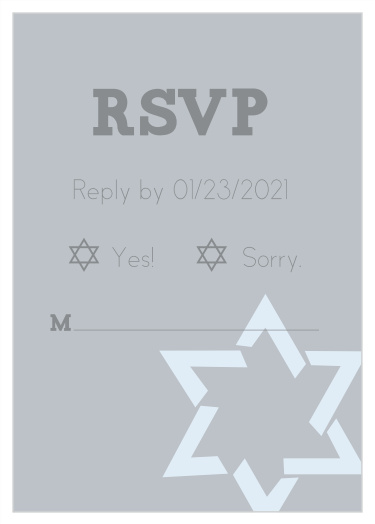 Star of David Bar Mitzvah Response Cards