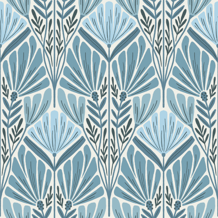 Create a stunningly elegant space with our Botanical Art Deco Peel and Stick Wallpaper.