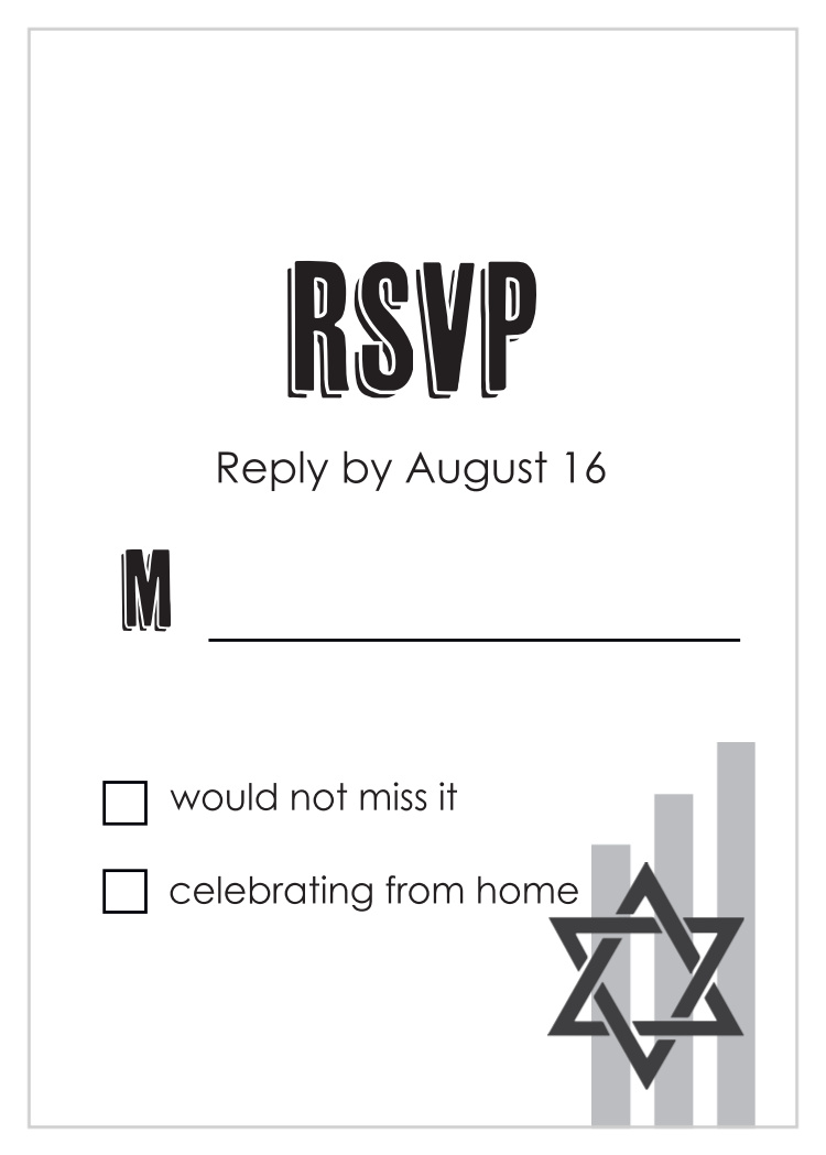 Hanging Banners Bar Mitzvah Response Cards