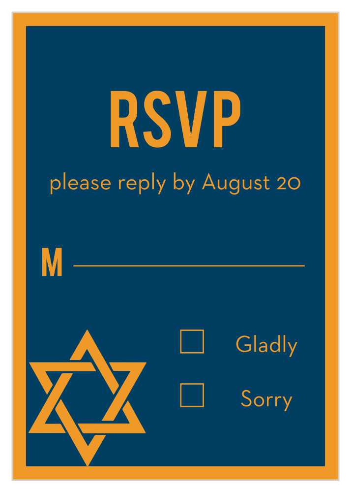 Bold Bordered Bar Mitzvah Response Cards