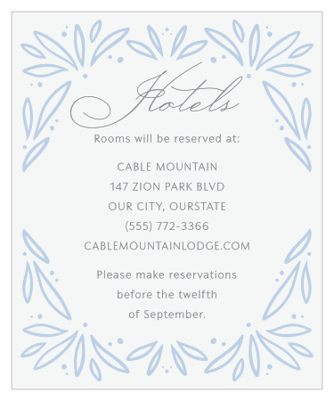 Bursting Frame Accommodation Cards