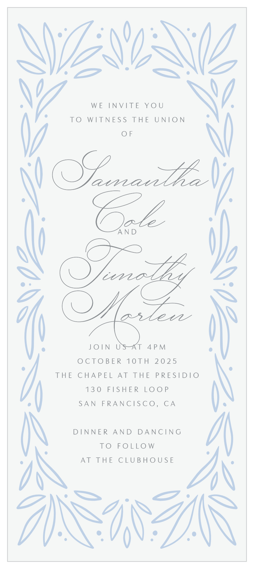 Bursting Frame Tea Wedding Invitations