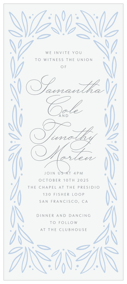 Bursting Frame Tea Wedding Invitations