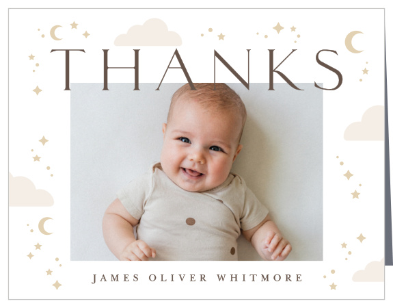 Our Stardust Hello Birth Announcement Thank You Cards let family and friends know how much you appreciate their support.