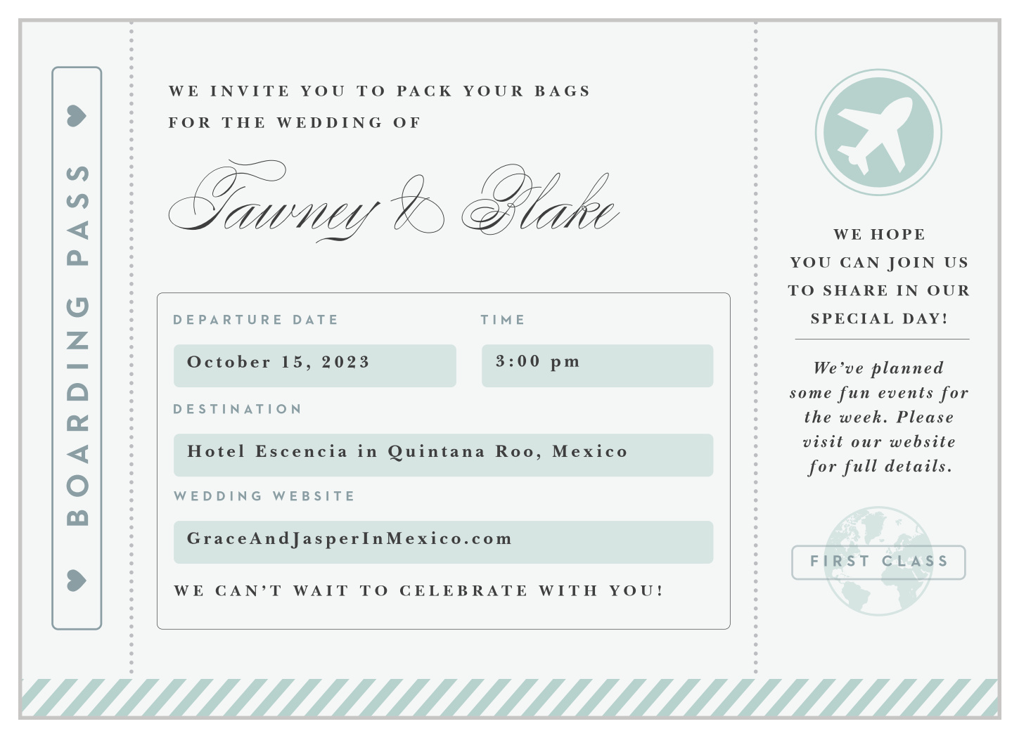 Boarding Pass Wedding Invitations