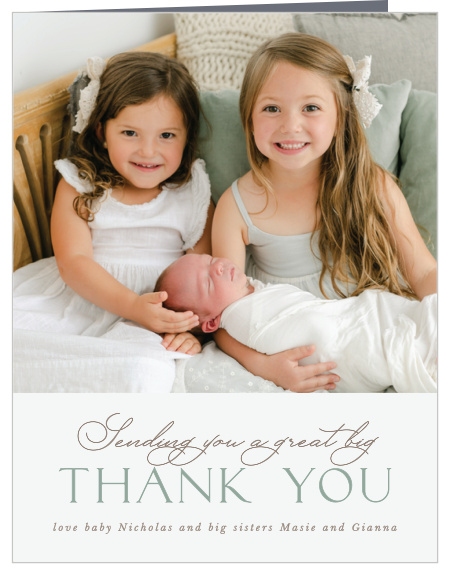 Our Little Brother Birth Announcement Thank You Cards let loved ones know that you appreciate their support.
