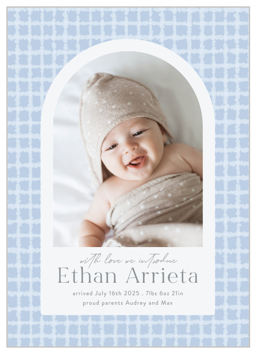 Share your little miracle with everyone in your life with our Waffle Blanket Birth Announcements.