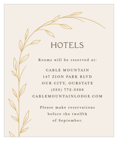 Arched Vine Accommodation Cards