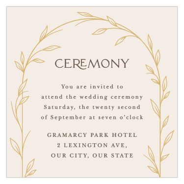 Arched Vine Ceremony Cards