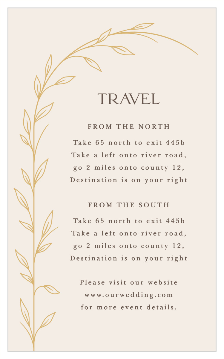 Arched Vine Direction Cards