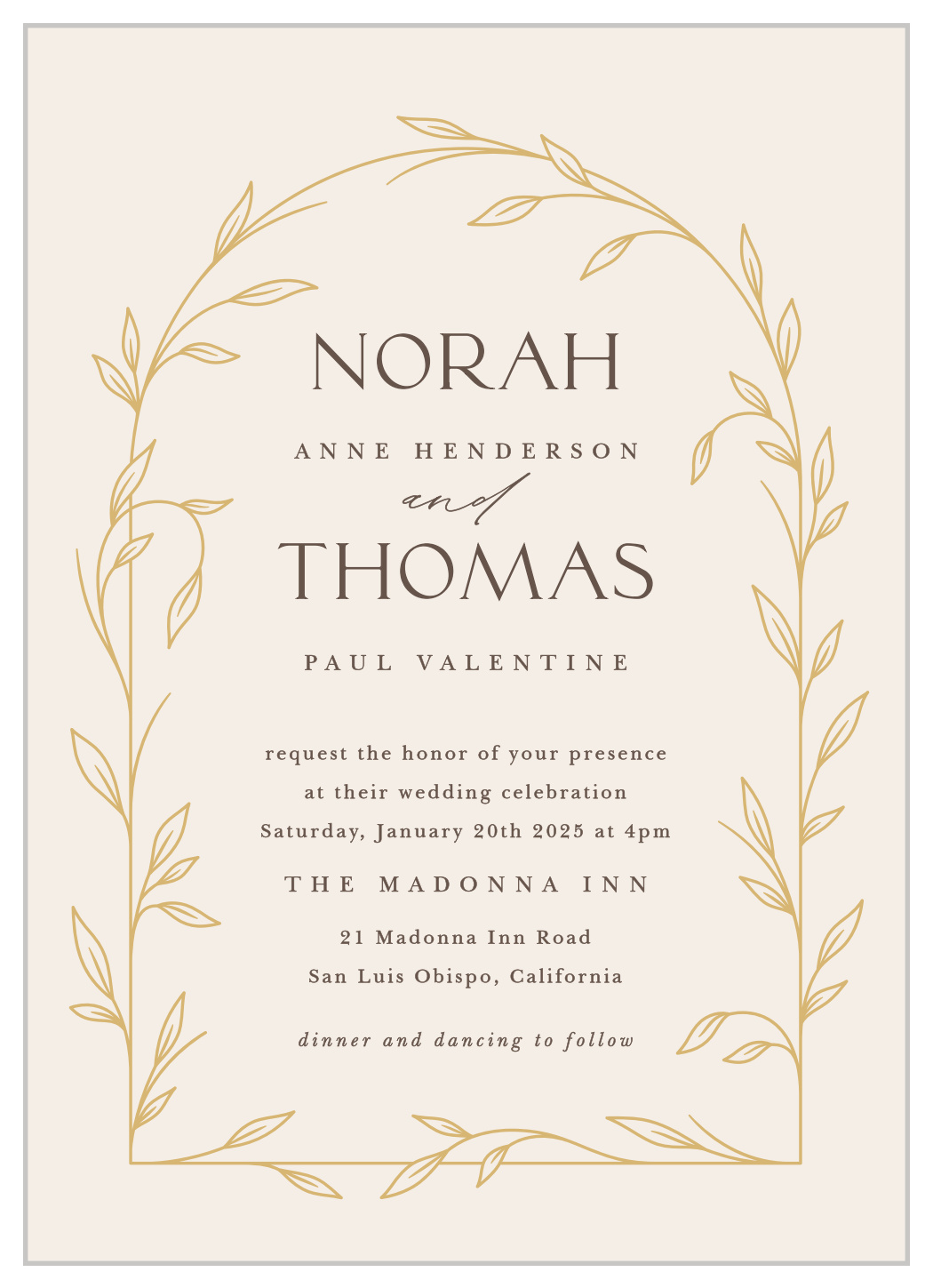 Arched Vine Wedding Invitations