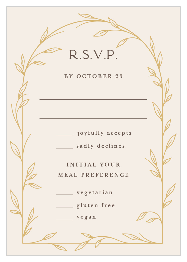 Arched Vine Response Cards