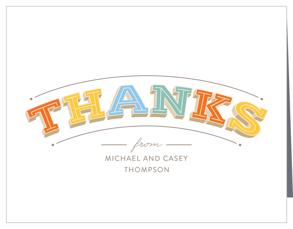 Block Letters Baby Shower Thank You Cards