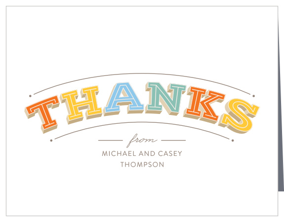 Block Letters Baby Shower Thank You Cards