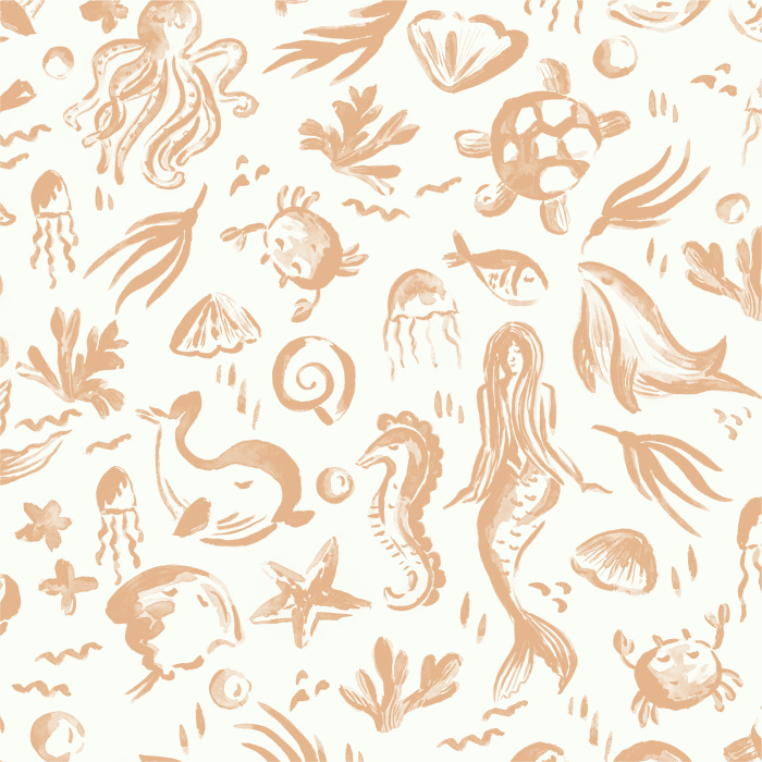 Transform your child's room into an underwater adventure with our Mermaid Story Peel and Stick Wallpaper.