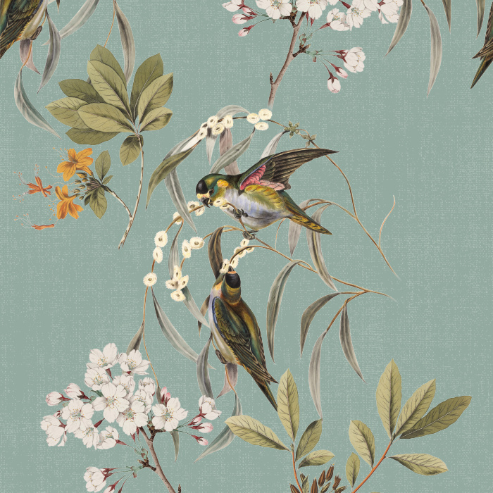 Get away from it all in the comfort of your own home with our Bird Botanical Peel and Stick Wallpaper.